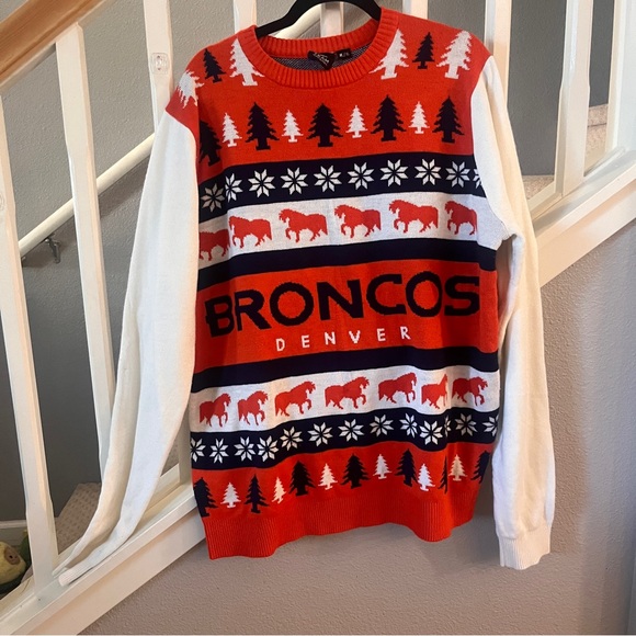 NFL Team Apparel Denver Broncos Christmas Sweater XL Men/Woman - Picture 5 of 7